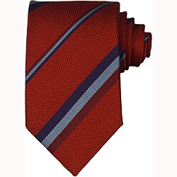 Gucci Men's Red Diagonal Stripe Silk Tie