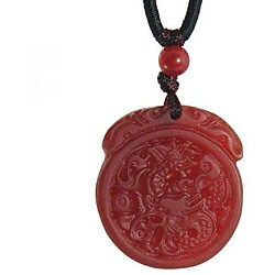 Agate Dragon Pendant with Chinese-knot Necklace (China)