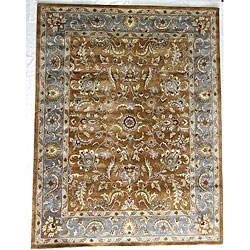 Hand-tufted 'Heriz' Brown Wool Rug (7'6 x 9'6)