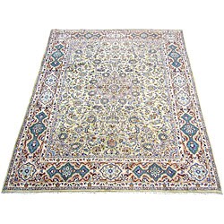 Persian Kashan Light Green/ L ight Brown Rug (9'6 x 12'6)