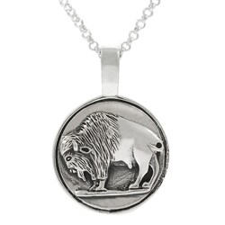 Sterling Silver Buffalo Coin Necklace