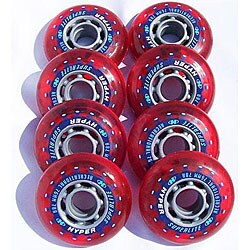 Set of Eight Hyper Superlite 76-mm 78a Outdoor Inline Wheels