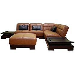Wyatt 3-piece Full Leather Platform Sectional Sofa Set
