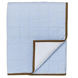 Bacati Metro Blue/ White/ Chocolate Quilted Toddler Throw