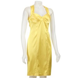 Calvin Klein Women's Sweetheart Neck Satin Dress