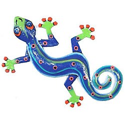 Painted Metal Blue/ Green Gecko (Haiti)