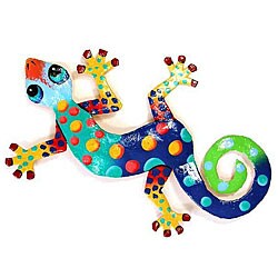 Painted Metal Florida Design Gecko (Haiti)