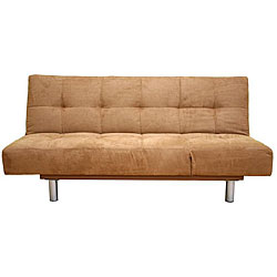 Brown Microfiber Futon Sofa Bed