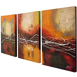 Hand-painted Abstract Oil Paintings (Set of 3)
