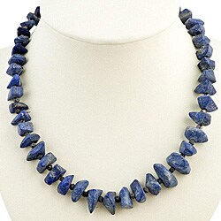 Handmade Silver Bead Blue Lapis Lazuli Necklace (Thailand)