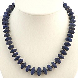 Handmade Silver Bead Blue Lapis Lazuli Necklace (Thailand)