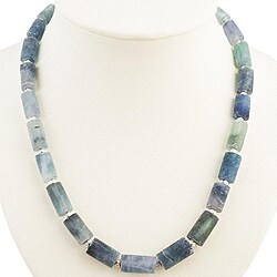Handmade Blue Fluorite and Silver Bead Necklace (Thailand)