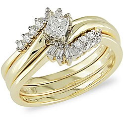 14k Yellow Gold 1/3ct TDW Diamond Bridal Ring Set (G-H, I1)
