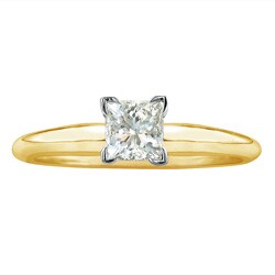 14k Gold 1/2ct TDW Princess Diamond Solitaire Ring (I-J, I1)