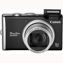 Canon PowerShot SX200 IS 12MP Black Digital Camera ($349.99 MAP - $50 Instant Savings = $299.99 MAP)