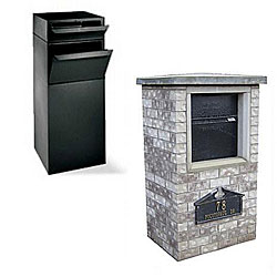 dVault Black Curbside Mail and Package Delivery Vault