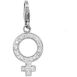 14k Gold 1/10ct TDW Diamond Female Symbol Charm