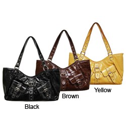 Je Veux Croc Print Double-strap Shoulder Bag
