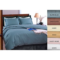 Damask Stripe 500 Thread Count Cotton Duvet Set