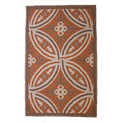 Corinne Indoor/ Outdoor Brown/ Tan/ Orange Poly Rug