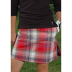 Golftini Women's Red/Blue Plaid Skort