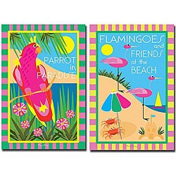 Grace Riley 'Tropical Beach' 2-piece Canvas Art Set