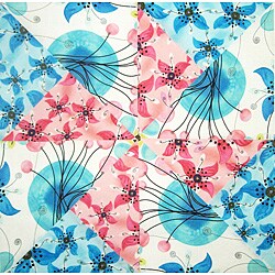 Kaleidoscope Pink/ Blue Pinwheel Quilt Block Kit