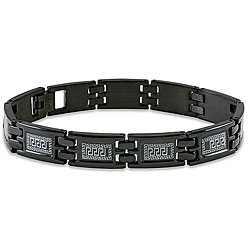 Black-plated Stainless Steel Men's Bracelet