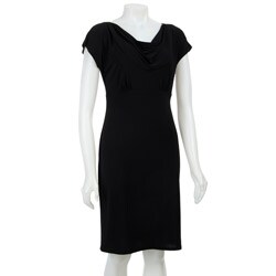 Tiana B. Women's Black Drape-front Dress