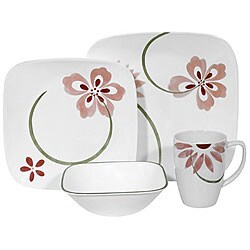 Corelle Square Pretty Pink 16-piece Dinnerware Set