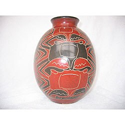 Clay Stacked Crab Vase (Nicaragua)