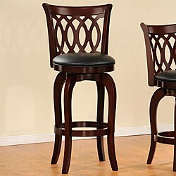 Verona Cherry Scroll-back Swivel Pub Chair