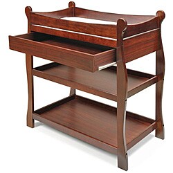 Sleigh-style Cherry Changing Table with Drawer