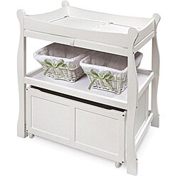 White Changing Table with Lower Storage Cart
