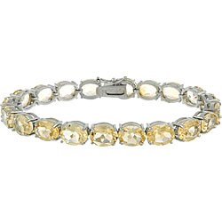 Glitzy Rocks Sterling Silver 33 TGW Citrine Bracelet