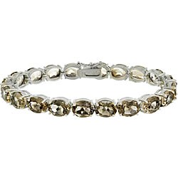 Sterling Silver 33 TGW Smokey Quartz Bracelet