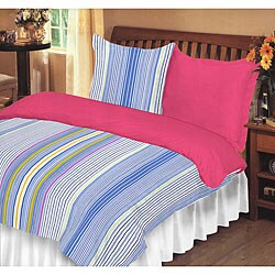 Dorm Room In A Box Striped/ Rose Twin XL 10-piece Set