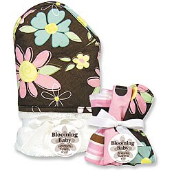 Trend Lab Blooming Baby 'Blossoms' Hooded Towel/ Wash Cloth Set