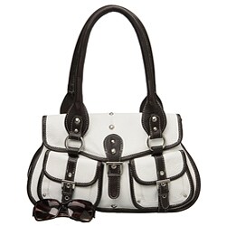 Sophia Visconti White Pebble Leather Bag