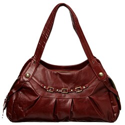 Sophia Visconti Red Link Leather Hobo-style Bag
