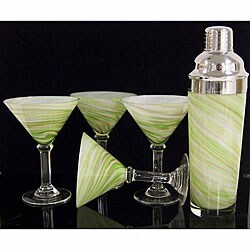 Celebrity Party Green Swirl Martini Glasses (Set of 4)