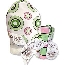 Trend Lab Blooming Baby Pixie Stix Hooded Towel/ Wash Cloth