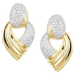 18k Yellow Gold 4 4/5ct TDW Diamond OOAK Earrings (I, I3)