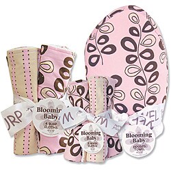 Trend Lab Willow Pink Hooded Towel, Wash Cloths and Burp
