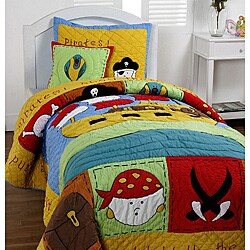 'Treasure Island' 3-piece Twin-size Quilt Set Cottage Home