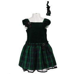 Little Bitty Girls' Velour/ Plaid Dress