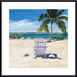 Laurie Chase 'Beach Chair' Metal Framed Art Print