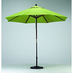 Round 9-foot Lime Green Hard Wood Patio Umbrella