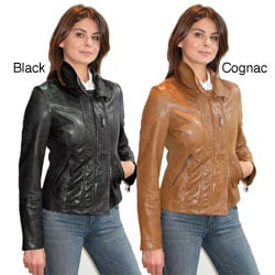 Izod Women's Lambskin Cycle Jacket
