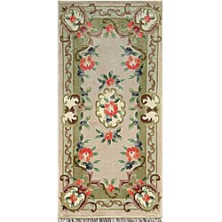 Hand-knotted Oriental Dark Cream Rug (2'1 x 4'3)